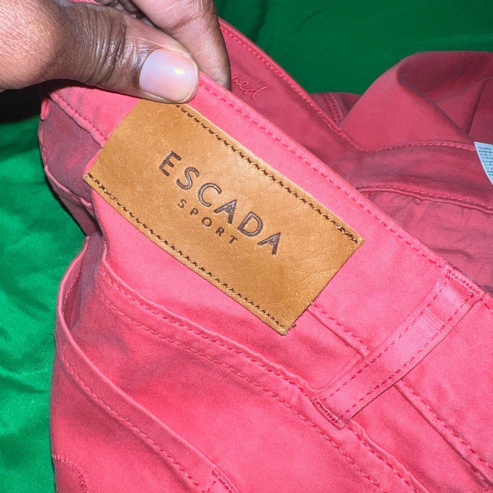 Escada Sport Vibrant Red Skinny Cropped Jeggings size 36 - Picture 10 of 12